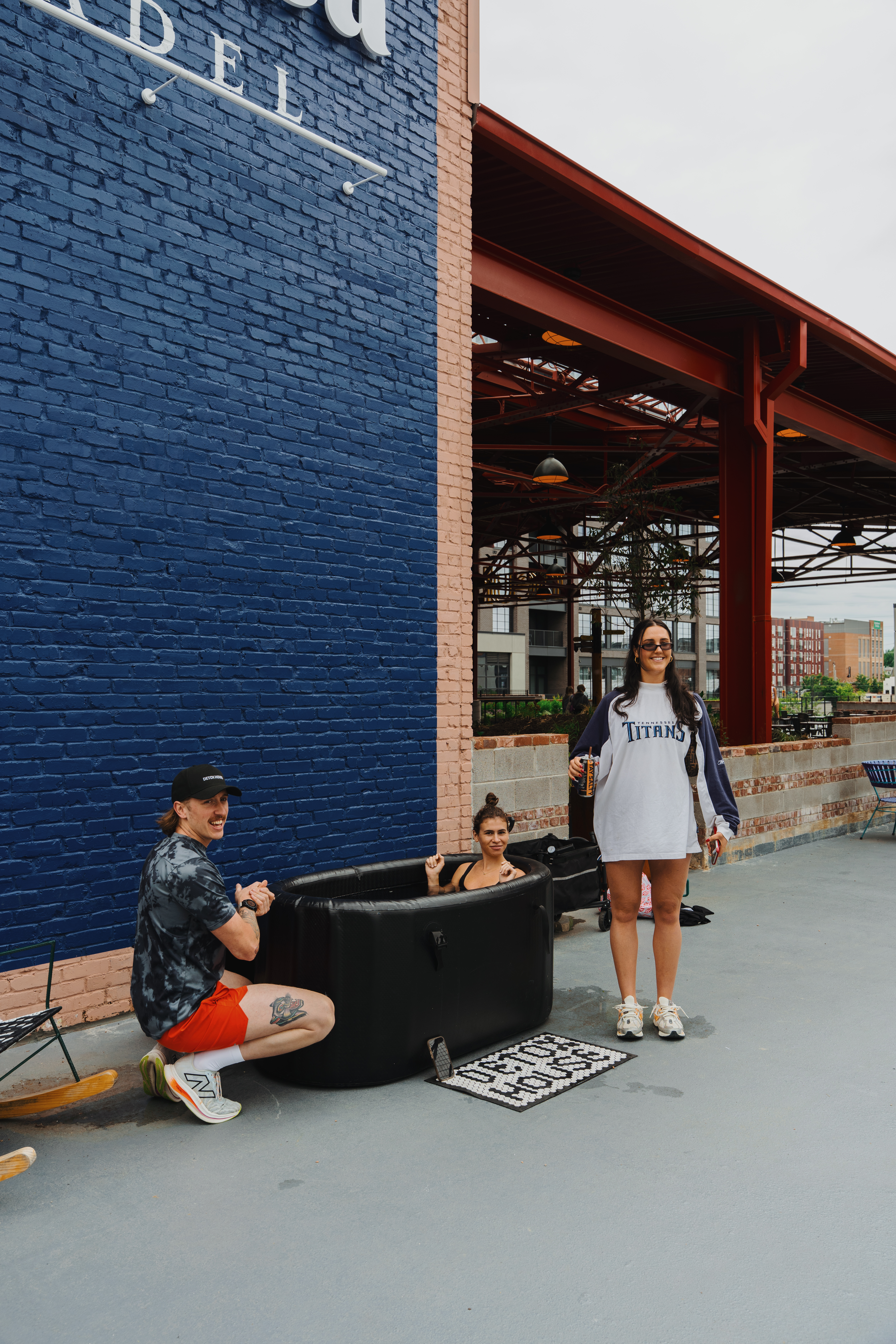 Group cold plunge session